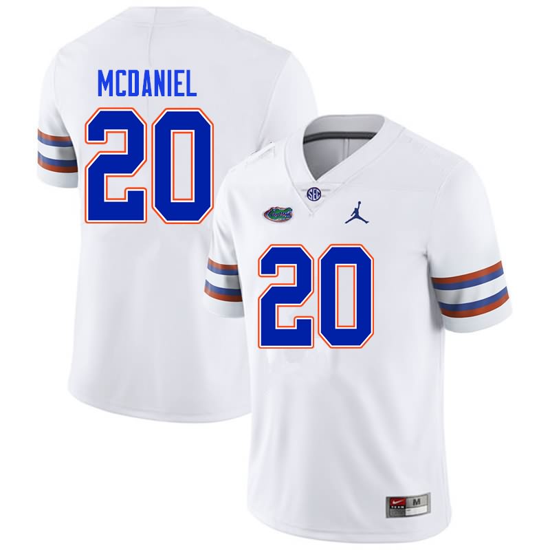 Men's NCAA Florida Gators Mordecai McDaniel #20 Stitched Authentic Nike White College Football Jersey CLJ7365VO